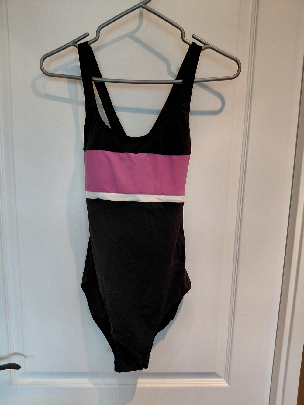 Gottex Black Swimsuit with Pink and White Band